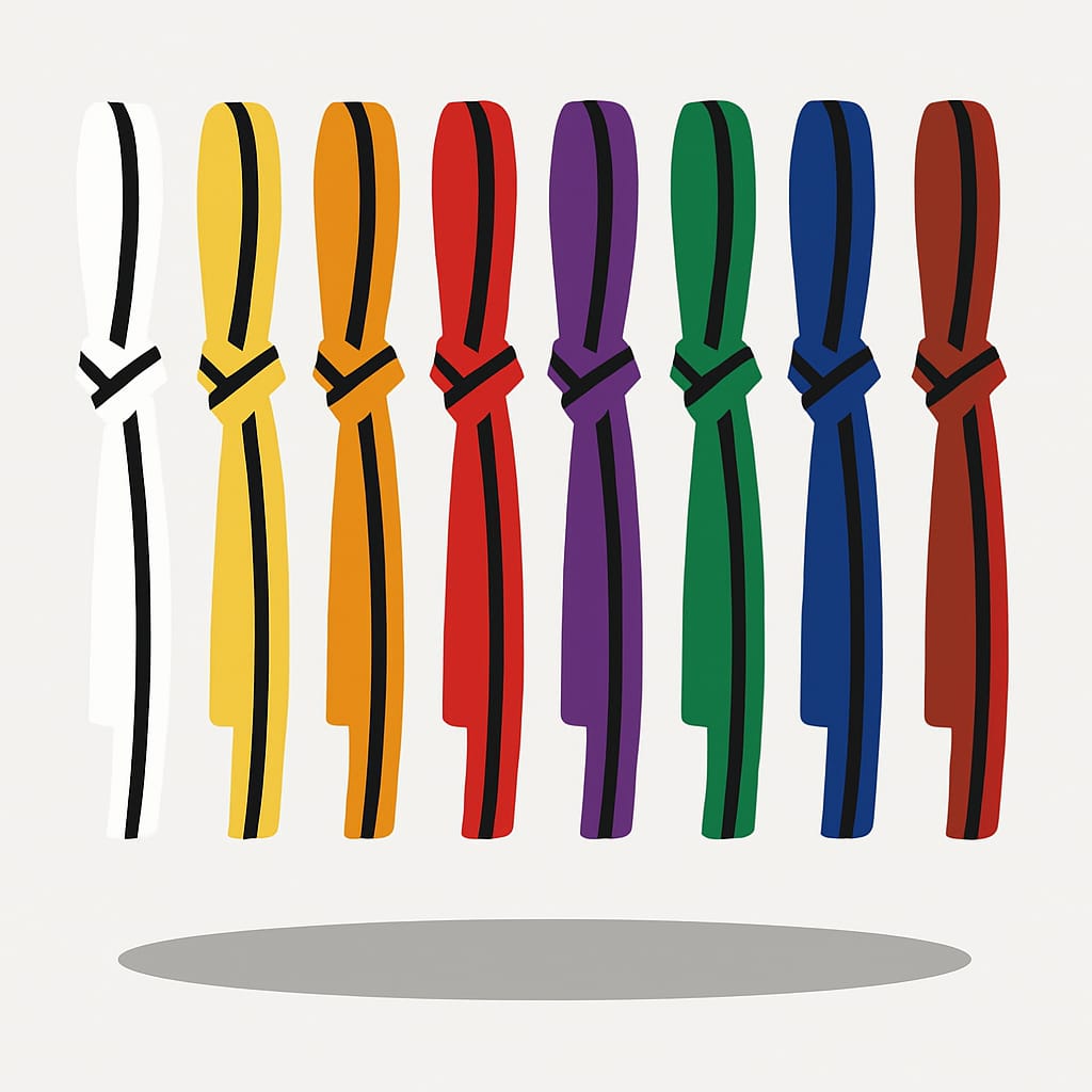 Coloured Belts with Black Stripes