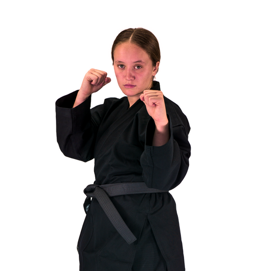 ZETT KARATE GI - 14OZ CANVAS UNIFORM (BLACK)