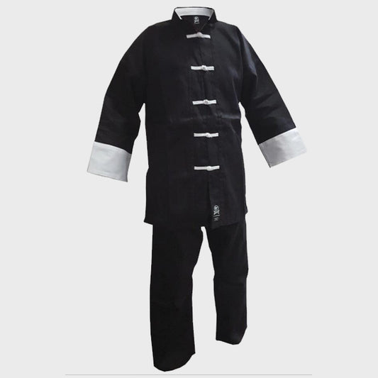 ZETT KUNG FU UNIFORM - BLACK (WHITE TRIM)